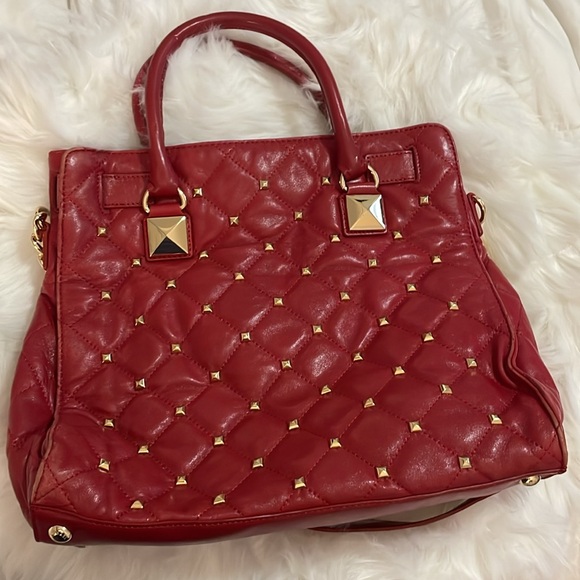 Michael Kors Red with Gold studded Shoulder Bag - Picture 4 of 5